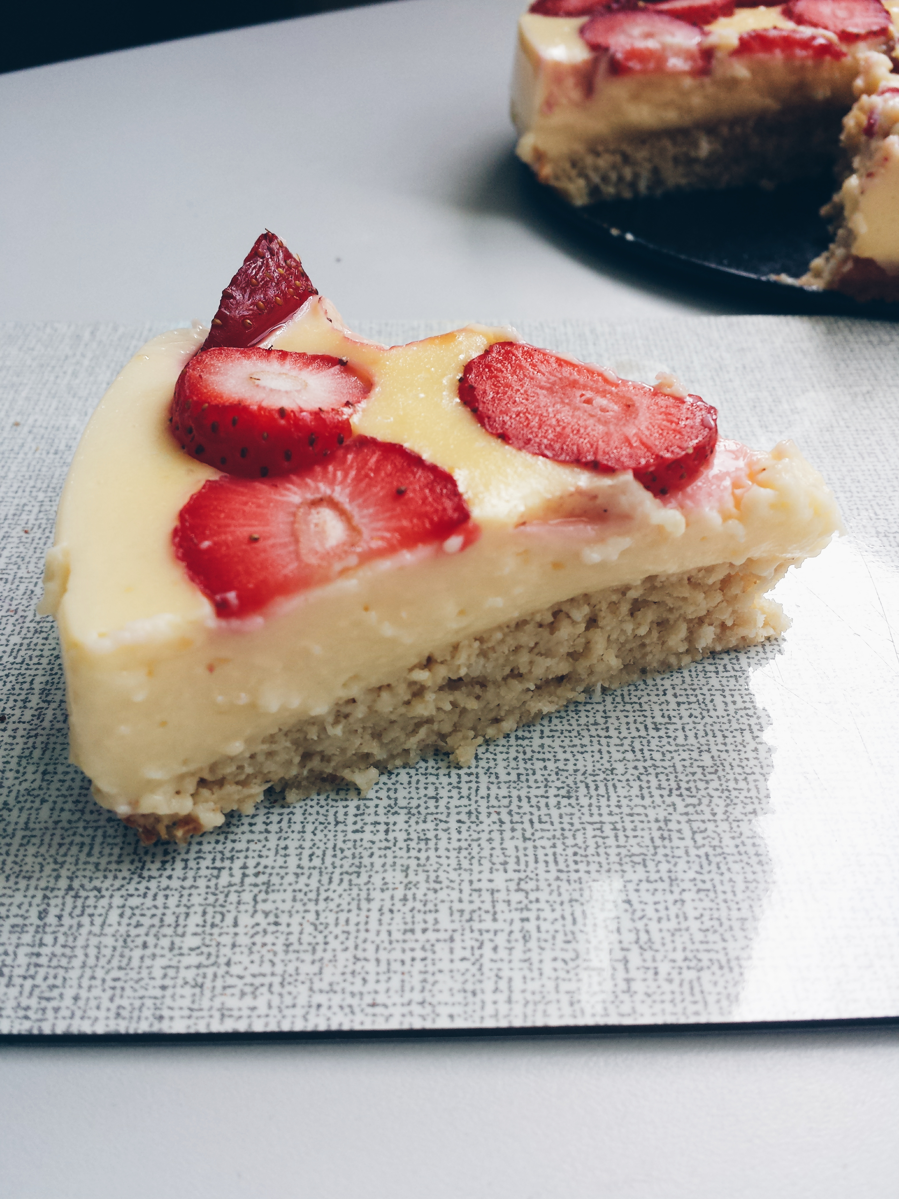 Zuckerfreier Erdbeer-Vanille Kuchen